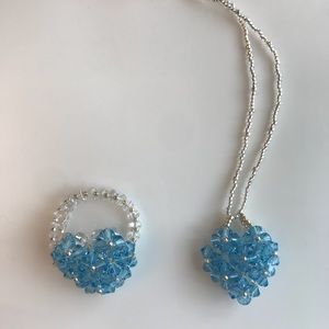 Hand beaded matching necklace and ring!